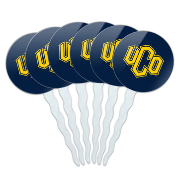 Central Oklahoma Primary Logo Cupcake Picks Toppers Decoration Set of 6