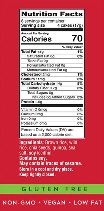 Galil Ultra-Thin Rice Cakes With Chia & Quinoa Pack Of 12 | All-Natural, Non-Gmo, Low Fat, Gluten-Free Rice Cakes 3.5Oz.