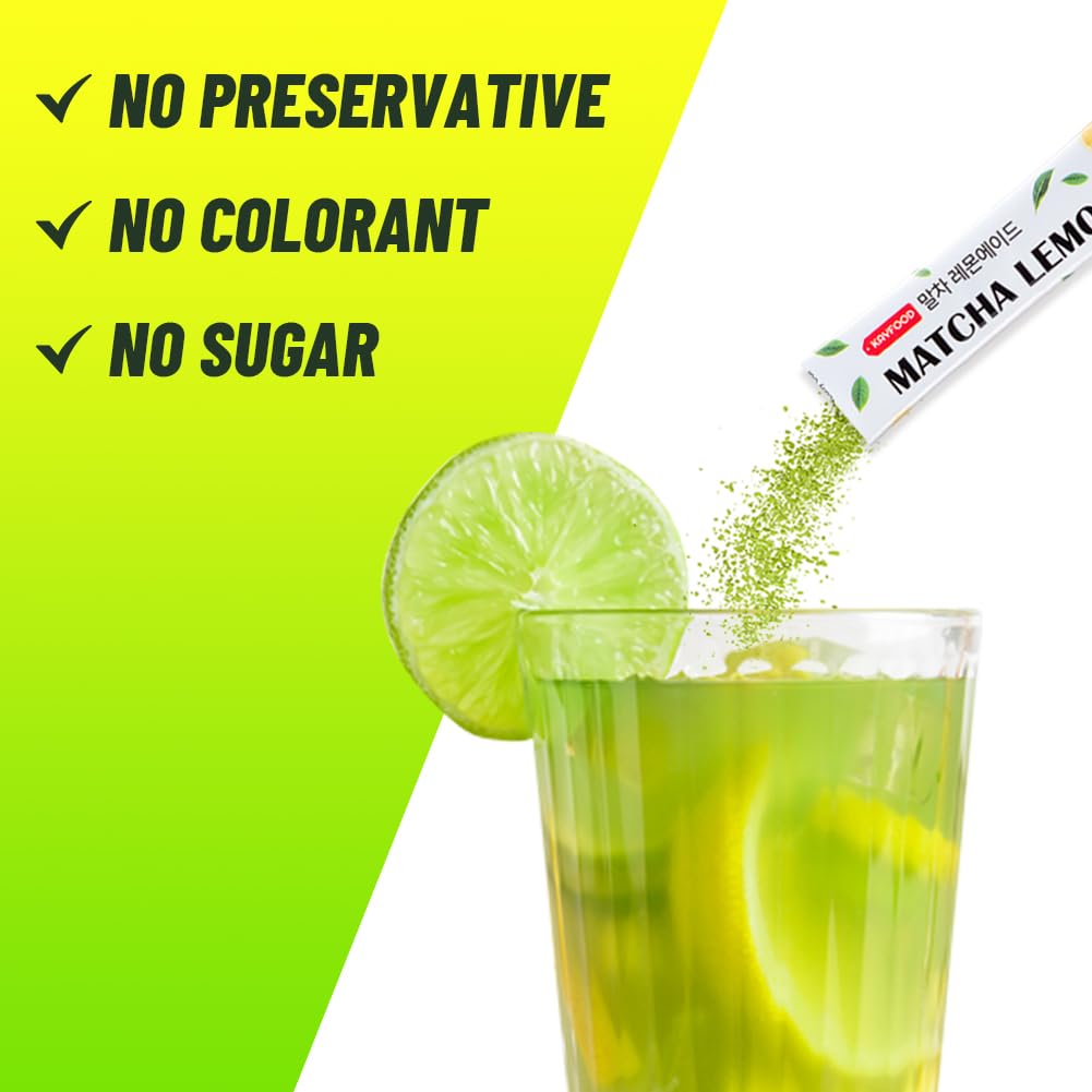 Kayfood Premium Teaade Matcha Lemon & Peach Oolongade Oolong Tea, Mix Powered Sugar Free, Diet, Korean Beverage, Dlended Hot & I