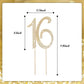 Hokpa 16Th Rhinestones Cake Topper, Gold 16Th Birthday Cake Decoration, Mature-Themed Ceremony Or Anniversary Party Decor Ideal Perfect Keepspirit-Inspired Flavor