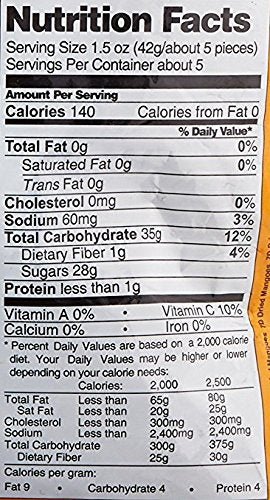 7D Dried Mangoes Naturally Delicious Fat Free Dried Mango