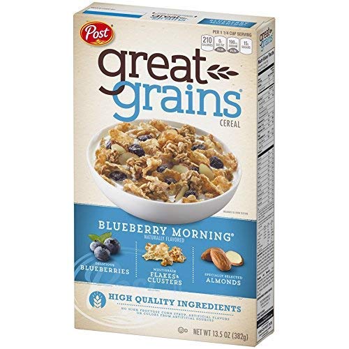 Post Great Grains Blueberry Morning Cereal, 13.5 Oz (Pack Of 6)