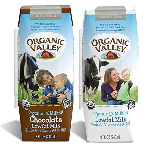 Organic Valley Shelf Stable 1% Milk Boxes, 8 Fl Oz (Pack of 24)