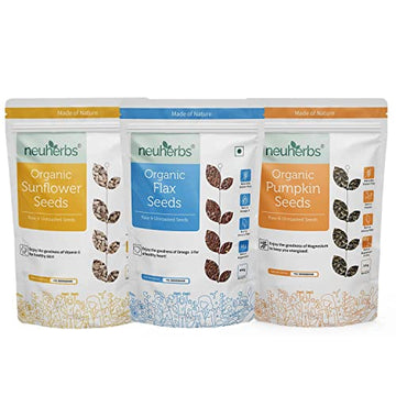 Neuherbs Super Seeds Mix Combo Of Pumpkin Seed 200G,Sunflower Seed 200G, Flax Seeds 400G