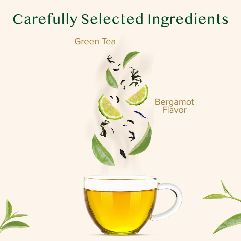 Vahdam, Earl Grey Citrus Green Tea Loose Leaf (100 Cups) Loose Leaf Earl Grey Green Tea With Pure Bergamot Oil  High Elevation G
