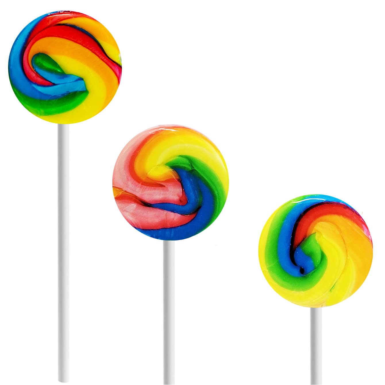 The Dreidel Company Rainbow Swirl Lollipop, Mixed Fruit Flavor, 1.5 Pop, 12-Pack, Multicolor