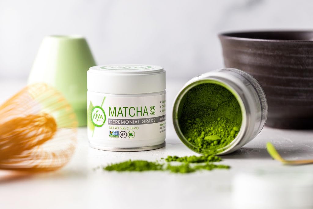 Aiya Authentic Japanese Origin Ceremonial Grade Matcha Green Tea Powder, 30G Tin (1.06 Oz.)