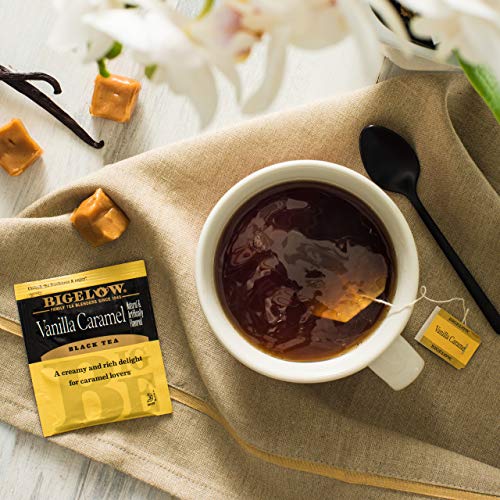Bigelow Tea Vanilla Caramel Black Tea, Caffeinated, 20 Count Box (Pack of 6), Model 072310001695, 120 Total Tea Bags
