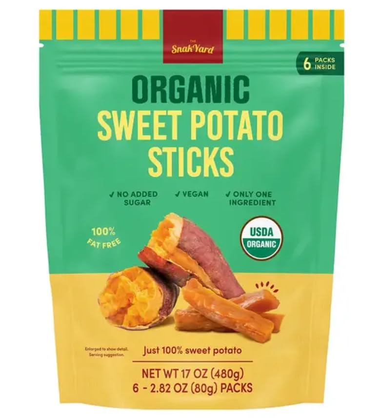 Organic Sweet Potato Sticks, 2.82 oz, 100% Real Sweet Potatoes - Made from organically grown sweet potatoes with no fillers, jus