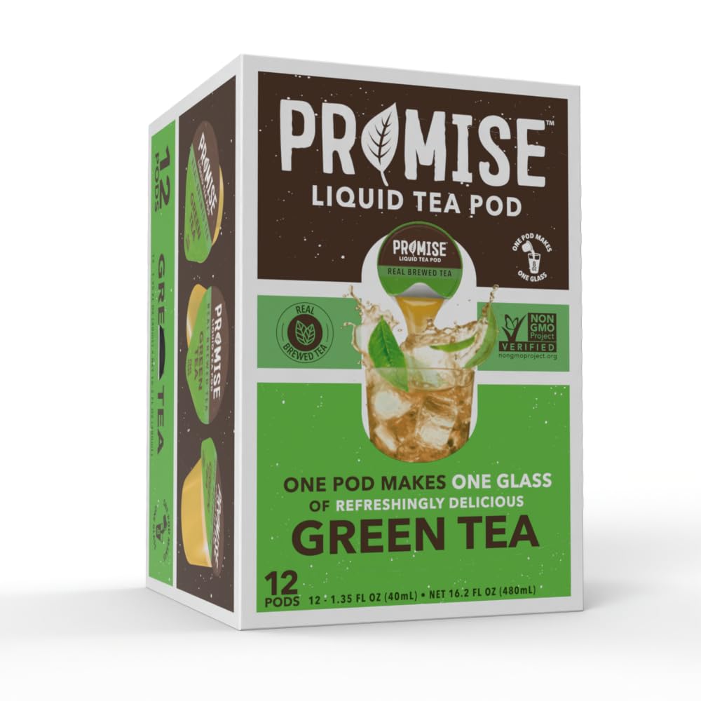 Promise Tea Single Serve Liquid Tea Concentrate Pods By Java House, Peel And Pour (Pack Of 12, Green Tea)