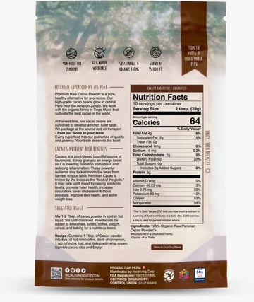 Peruvian Raw Cacao Powder By Incaliving | 100% Usda Organic Vegan Inca Superfood