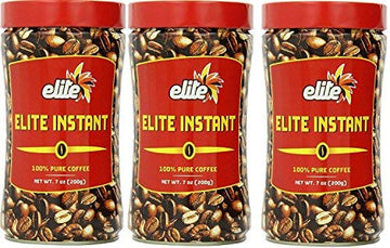 Elite Instant Pure Coffee, 7Ounce Tin, (3 Pack)