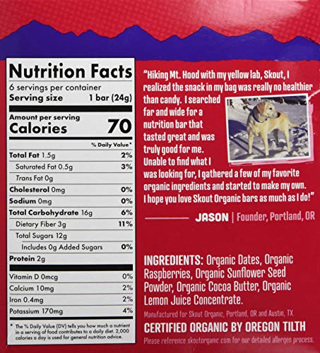 Skout Organic Raspberry Rush Kids Bar 5.1 Oz