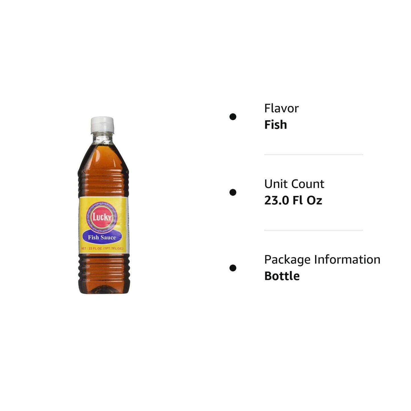 Lucky Brand Premium Thai Fish Sauce 23 Fl.Oz Crafted For Dressings And Marinades For A Sweet, Tangy And Spicy Flavor, Pack Of 1