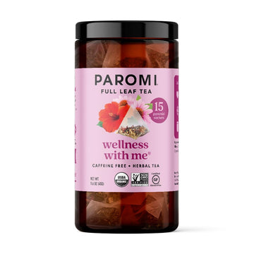 Paromi Wellness With Me Organic Herbal Tea, Signature Jar, 15 Count (Pack of 6)