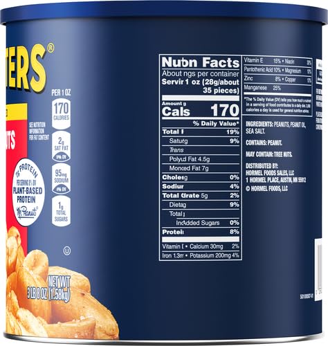 Planters Salted Peanuts (56 oz Canister) (Pack of 2)