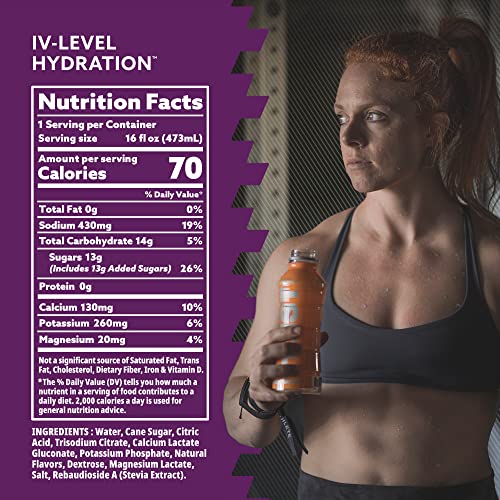 HOIST Premium Hydration Electrolyte Drink, IV-Level Hydration, Blue Raspberry, 16 Fl Oz (Pack of 12)