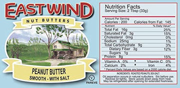 East Wind Nut Butters Peanut Smooth Nut Butter, 35 lb (560 oz), Pack of 1