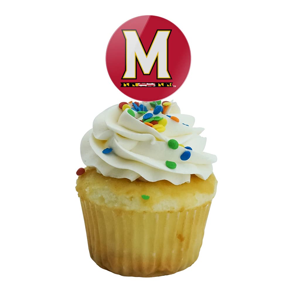 University Of Maryland Primary Logo Cupcake Picks Toppers Decoration Set Of 6