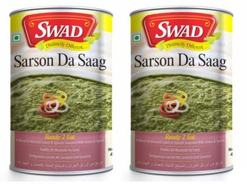 Swad Delicious Sarson Da Saag/Ready To Eat Instant Mix Vegetarian Sarson Ka Saag With No Added Preservative And Colours - 450 Gm