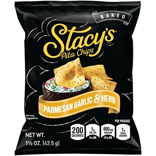 Stacys Pita Chips, Parmesan Garlic & Herb, 1.5 Ounce (Pack of 24)
