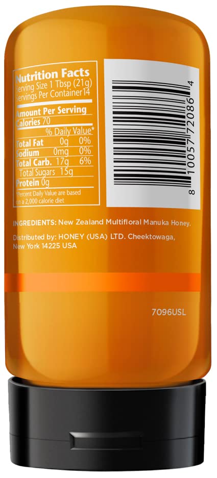 MANUKA DOCTOR - MGO 30+ SQUEEZY Manuka Honey Multifloral, 100% Pure New Zealand Honey. Certified. Guaranteed. RAW. Non-GMO (10.5