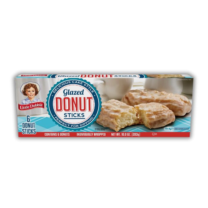 Liittle Debbie Donut Sticks Variety Pack, Glazed And Apple Cinnamon, 6 Count, 4 Boxes