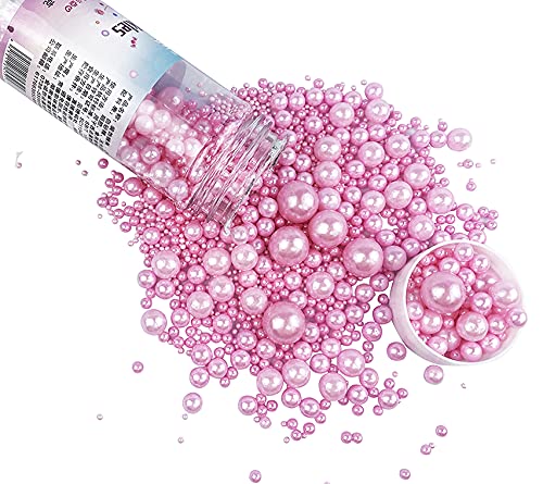 Edible Pearl Sugar Sprinkles Pink Candy 120G/ 4.2Oz Baking Edible Cake Decorations Cupcake Toppers Cookie Decorating Ice Cream T