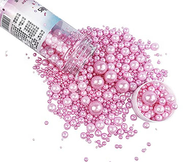 Edible Pearl Sugar Sprinkles Pink Candy 120G/ 4.2Oz Baking Edible Cake Decorations Cupcake Toppers Cookie Decorating Ice Cream T