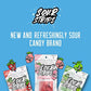 Sour Strips Flavored Sour Candy Strips, Deliciously Sour Chewy Candy Belts, Vegetarian Candies, 3 Pack (Blue Raspberry (3-Pack))