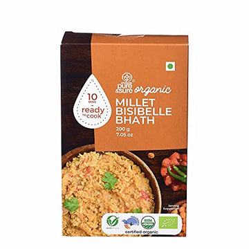 Pure & Sure Organic Millet Bisibele Bath 200 Gms | Easy & Ready To Cook In 10 Mins | Healthy And Nutritious Breakfast | Gluten F