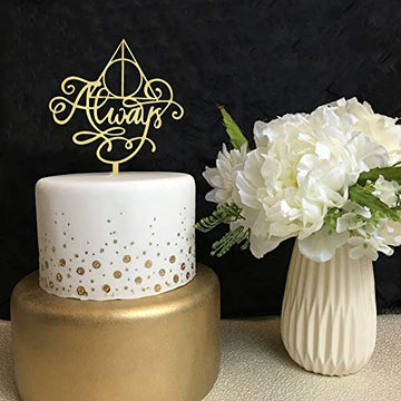 Always Cake Topper Wood, Cake Topper For A Wedding/Engagement/Anniversary/Bridal Shower Party Decorations, Harry Potter Theme Pa