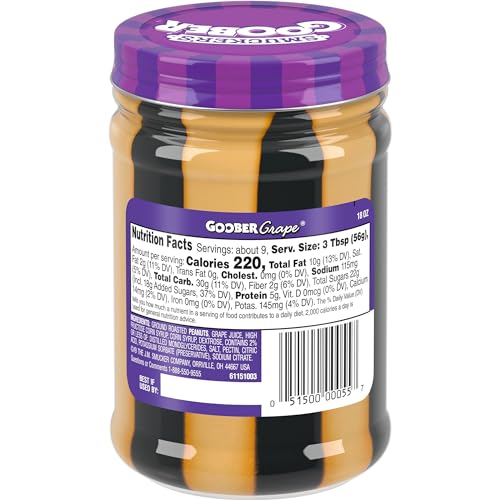Smucker's Goober Peanut Butter and Grape Jelly Stripes, 18 Ounces
