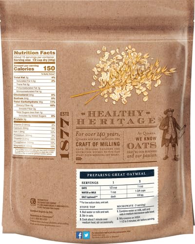 Quaker Quick 1 Minute Oats, Organic, Non-Gmo