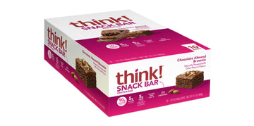 Think! Protein Bars With Chicory Root For Fiber, Digestive Support, Gluten Free With Whey Protein Isolate, Chocolate Almond Brow