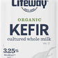Lifeway Organic Whole Milk Kefir - 10g Protein, 12 Live Active Probiotic Cultures, Up to 99% Lactose Free, Gluten Free - Plain, 