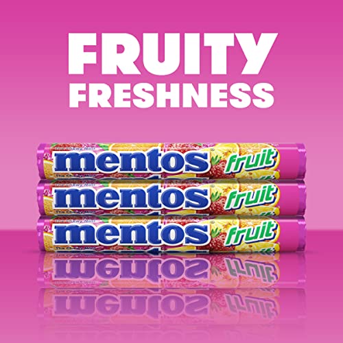 Mentos Candy, Mint Chewy Candy Roll, Fruit, Non-Melting, 1.32 Oz , 6 Count(Pack Of 1)