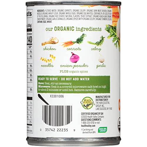 Health Valley Organic Soup, No Salt Added, Chicken Noodle, 14.5 Ounce (Pack of 12)