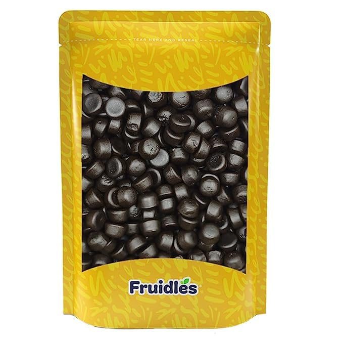 Fruidles Black Licorice Drops, Dutch Gummies, Deliciously Sweet And Soft Candy, Great For Parties, Non-GMO (4.4 Pounds)