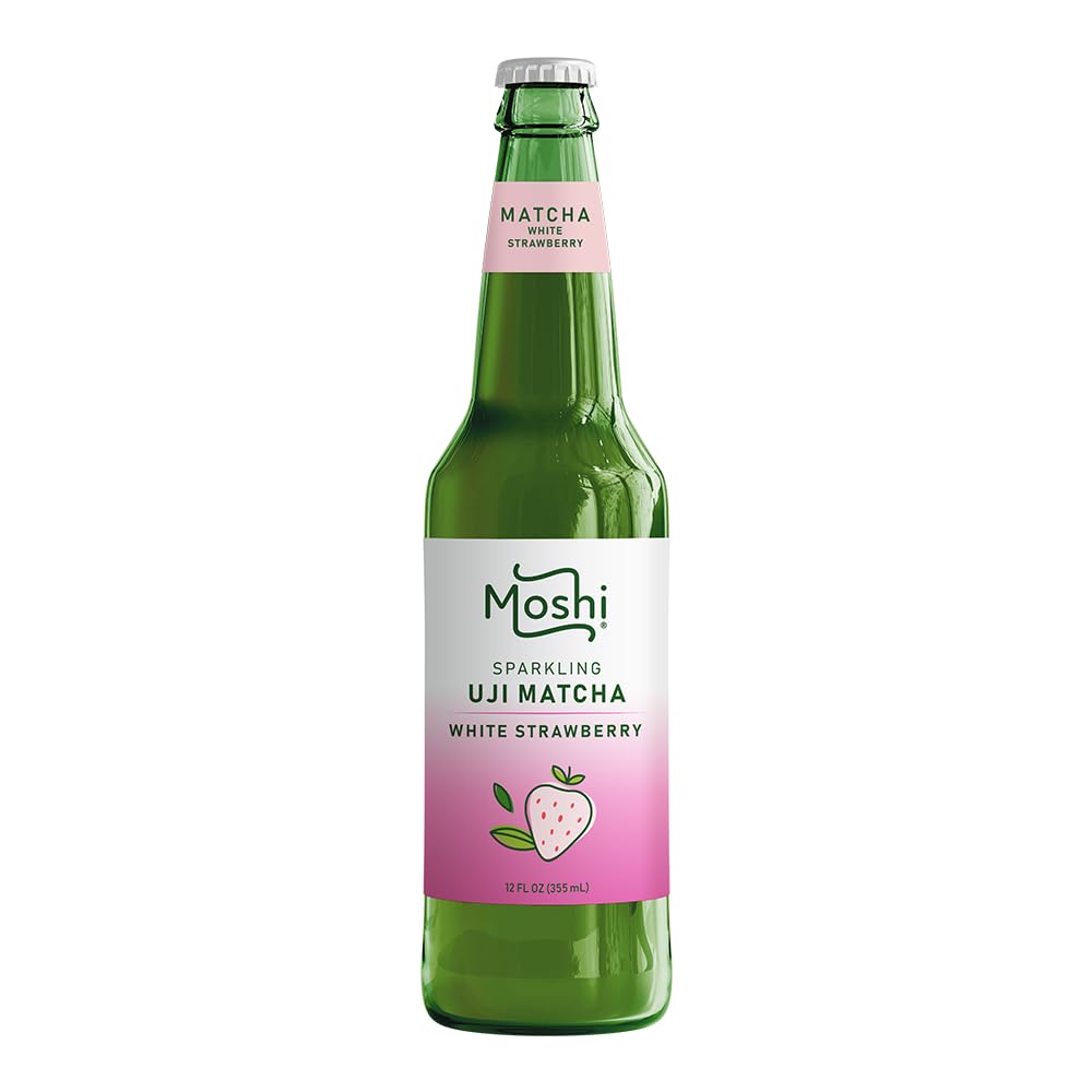 Moshi Sparkling Drinks - White Strawberry Matcha (12 Bottles)