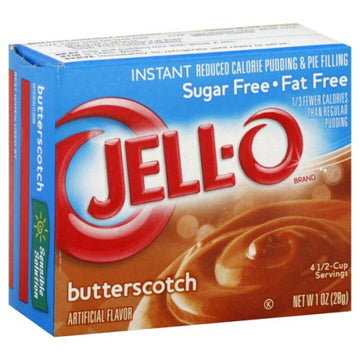 Jell-o Pudding & Pie Filling Reduced Calorie Instant Butterscotch 1 Oz 12 Packs