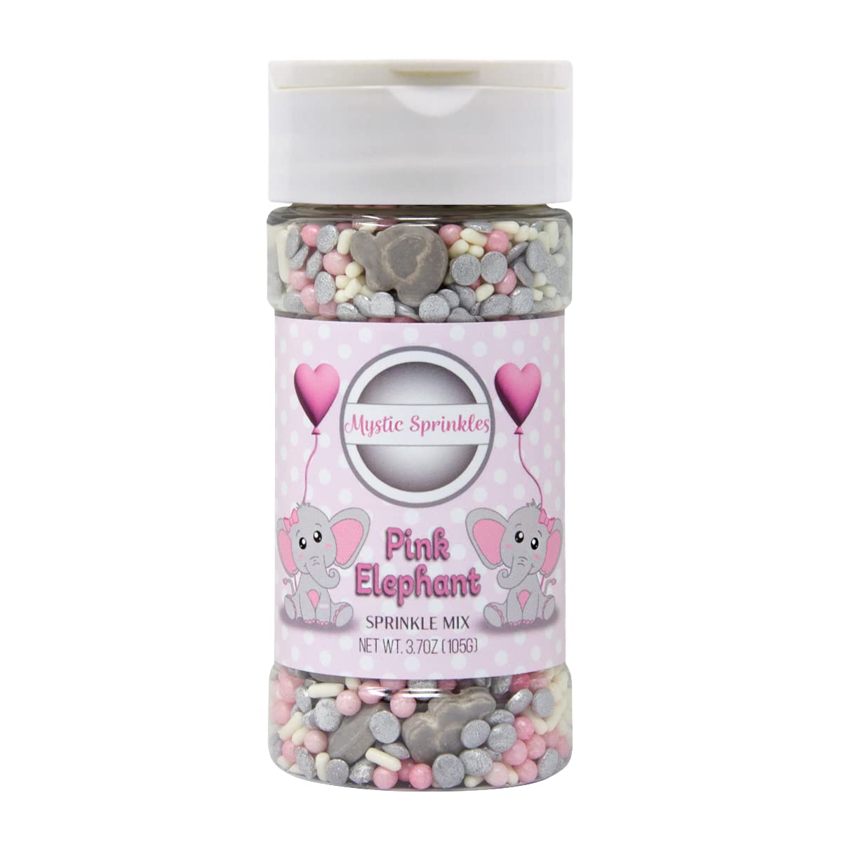 Mystic Sprinkles Baby Shower Sprinkle Mixes (Pink Elephant Sprinkle Mix 3.7Oz)
