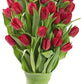 KaBloom Flowers -Valentine's Day Collection - 30 Red Tulips, Gift for Birthday, Sympathy, Anniversary, Get Well, Thank You, Vale