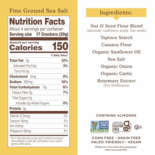 Simple Mills Almond Flour ers Snack Packs  Sea Salt  Gluten Free  Flax Seed  Sunflower Seeds  Corn Free  Good for Snacks  6.5 oz  Pack of 2 (8 Bags per Box)