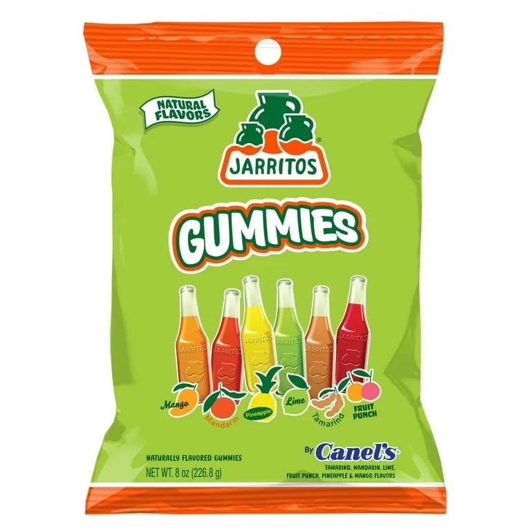 Generic Canel’s Jarritos Gummies Candy, Vegan Mixed Fruit Flavors, 8 oz Bag, 12.42 x 2.89 x 19.61 cm