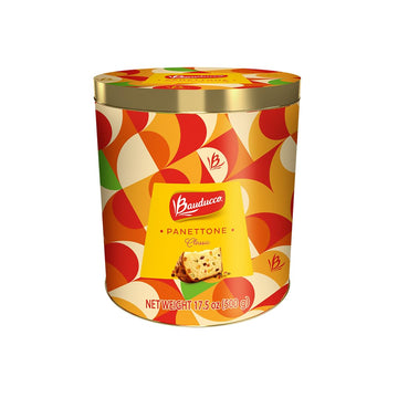 Bauducco Classic Panettone Tin - Moist & Fresh, Traditional Italian Recipe - Authentic Taste of Italy - 17.5oz (pack of 1)