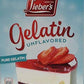 LIEBERS Unflavored Gelatin Powder - Sugar Free, Gluten Free - 1 Oz. Box, Contains 2 Packets