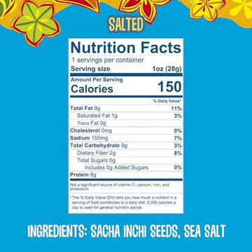 BRASS ROOTS Organic Incan Protein Seeds, Salted, 10 oz - High Protein, Nut Free, Omega 3, Gut Health Support