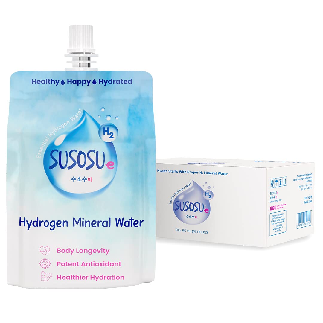 Susosu Hydrogen Water - Naturally Sourced Mineral Water, Non-Sparkling, 10.5 Fl Oz (Pack of 20)