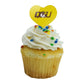 GRAPHICS & MORE Cupcake Picks Set of 6 - Acrylic Heart Toppers - Quincy University